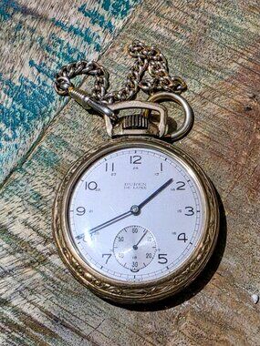 Vintage Buren De Luxe 21 Jewel Swiss Pocket Watch Running